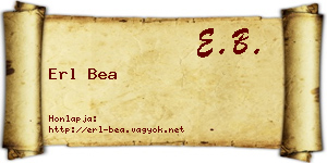 Erl Bea névjegykártya
